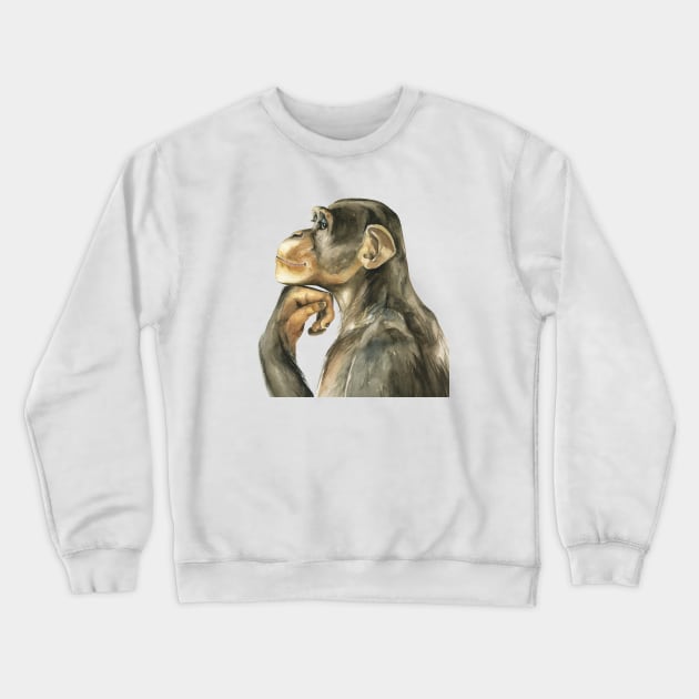 Monkey Crewneck Sweatshirt by Kira Balan